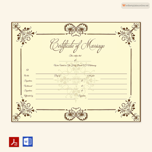 Marriage Certificate Template 49
