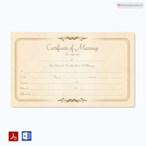 Marriage Certificate Template 56