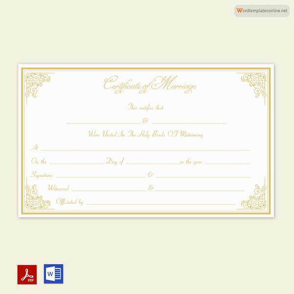 Marriage Certificate Template 57