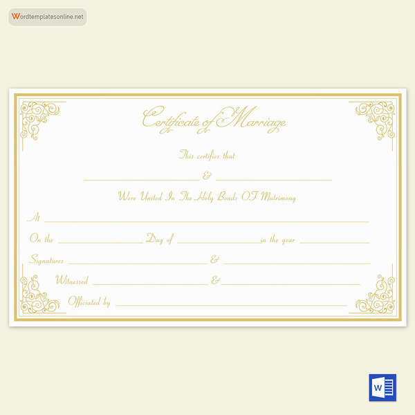Fake Marriage Certificate Template 07