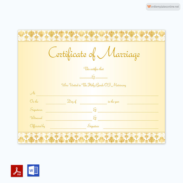 Marriage Certificate Template 58