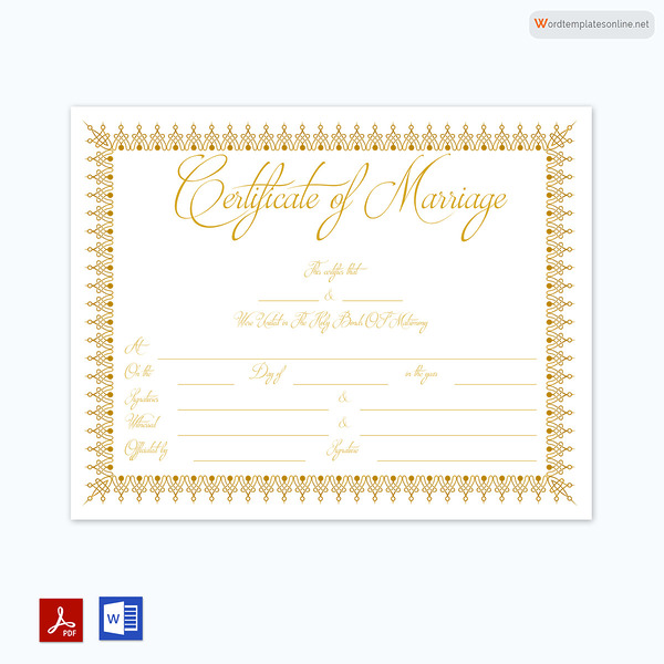 Marriage Certificate Template 61