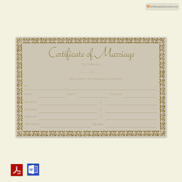 Marriage Certificate Template 64