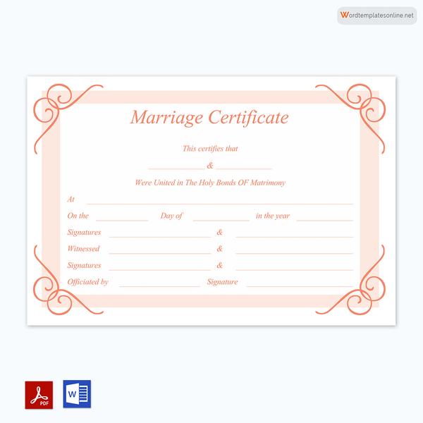 Marriage Certificate Template 63