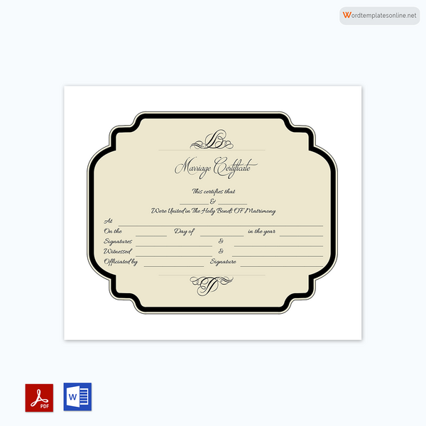 Marriage Certificate Template 62