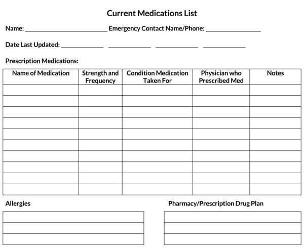 Medication List Template 01