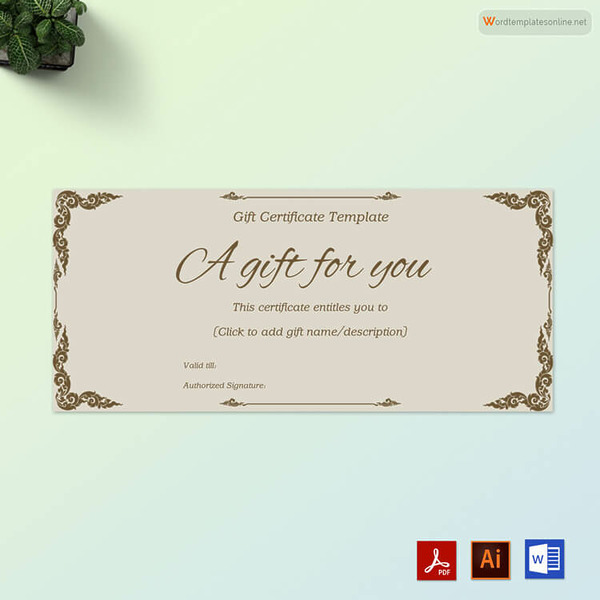 Gift Certificate for Holidays 06