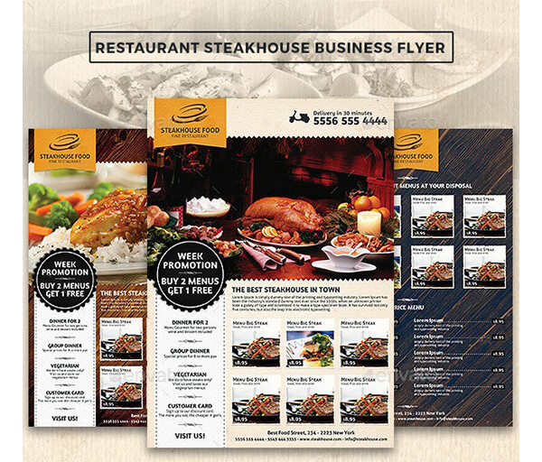Restaurant Steakhouse Advertising Flyer Template