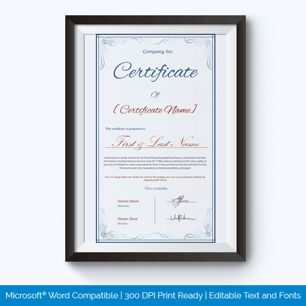 Job Performance Award Certificate Template 01