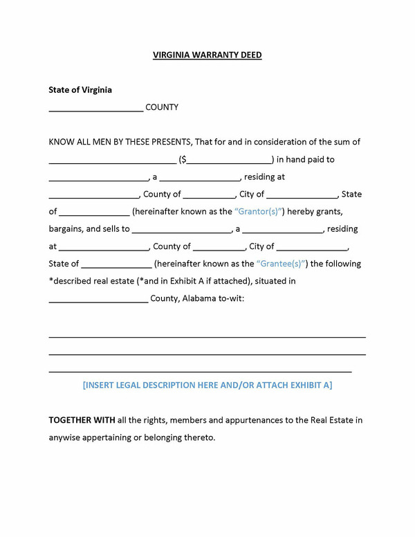 Virginia Deed Form
