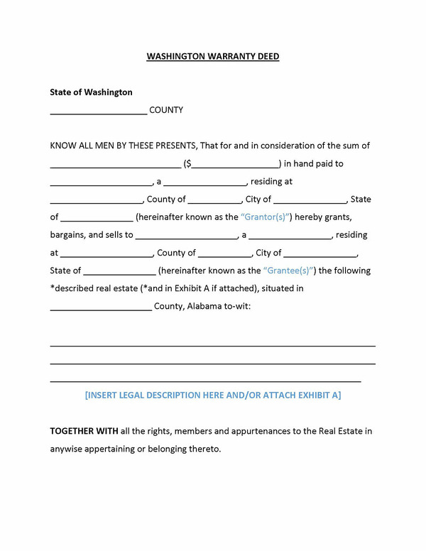 Washington Deed Form