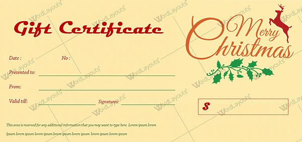Christmas & New Year Gift Certificate Template 09