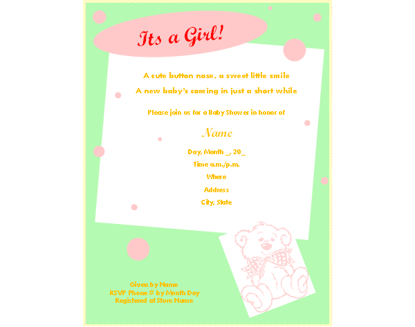 Baby Shower Invitation Template 02